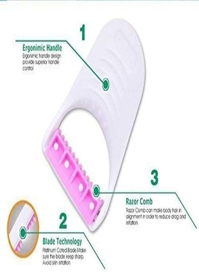 J.V Enterprise Women's Disposable Hair & Bikini Shaving Razor, Pack of 3 - Image 4